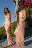 Ladivine BD7044 Long Fitted Satin Slip Gown