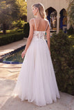 Cinderella Divine CB072W Layered A-Line Tulle Bridal Gown Embroidered Bodice
