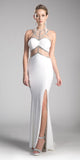 Cinderella Divine CD0115 Formal Gown Sheer Cut-Out Bodice with Slit