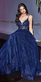 Cinderella Divine CD0154 Long Dress Beaded Applique Bodice Layered Tulle Skirt