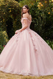 Cinderella Divine CD0185 Off The Shoulder Layered Tulle Ball Gown