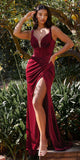 Cinderella Divine CD235 Long Velvet Gathered Fitted Dress