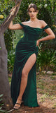 Cinderella Divine CD236 Long Off the Shoulder Corset Gown