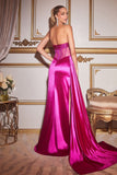 Cinderella Divine CD269 Floor Length Strapless Satin Corset Gown