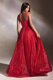 Cinderella Divine CD996 Floor Length A-line Glitter Ball Gown