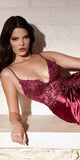 Ladivine CM318 Lace & Satin Dress with Leg Slit