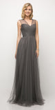 Ladivine ET320 Illusion V-Neck and Back Long Formal Dress Sleeveless