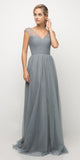 CLEARANCE - Ladivine ET320 Illusion V-Neck and Back Long Dress (Size 14)