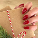 Glamnetic - Classic Red Press-On Nails | Short Almond Holiday SolidNails