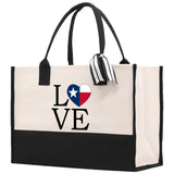 Texas Cotton Canvas Tote Bag TX Travel Vacation Tote Employee and Client Gift Wedding Favor Birthday Welcome Tote Bag Bridesmaid Gift