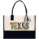 Texas Cotton Canvas Tote Bag TX Travel Vacation Tote Employee and Client Gift Wedding Favor Birthday Welcome Tote Bag Bridesmaid Gift