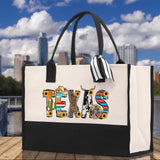 Texas Cotton Canvas Tote Bag TX Travel Vacation Tote Employee and Client Gift Wedding Favor Birthday Welcome Tote Bag Bridesmaid Gift