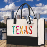 Texas Cotton Canvas Tote Bag TX Travel Vacation Tote Employee and Client Gift Wedding Favor Birthday Welcome Tote Bag Bridesmaid Gift
