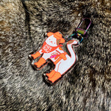 Mee Haw Cowboy Western Cat Glitter Acrylic Keychain