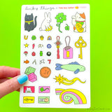 Lucky Things Vinyl Sticker Sheet - Charms and Amulets
