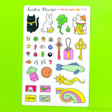 Lucky Things Vinyl Sticker Sheet - Charms and Amulets