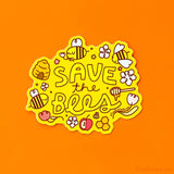 Save The Bees Donation Vinyl Sticker - Pollinators and Bug Lover Gift