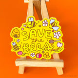 Save The Bees Donation Vinyl Sticker - Pollinators and Bug Lover Gift