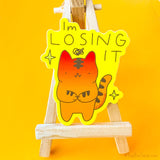 Losing It Stressed Out Tiger Cat Vinyl Sticker