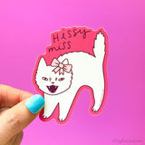 Hissy Miss Angry Cat Vinyl Sticker