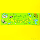 Protect Our Pollinators Vinyl Bumper Sticker - Nature Bug Lover Entomology Gift