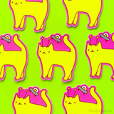 Alien Cat Vinyl Sticker - Outer Space UFO Kitty Decal