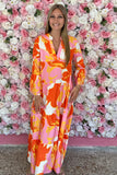 Tangerine Florals Maxi Dress