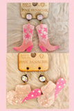 Acrylic Cowgirl Earrings - Pink Panache