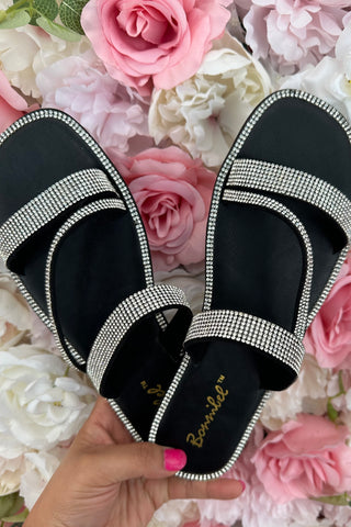 Bling Black Sandals 8