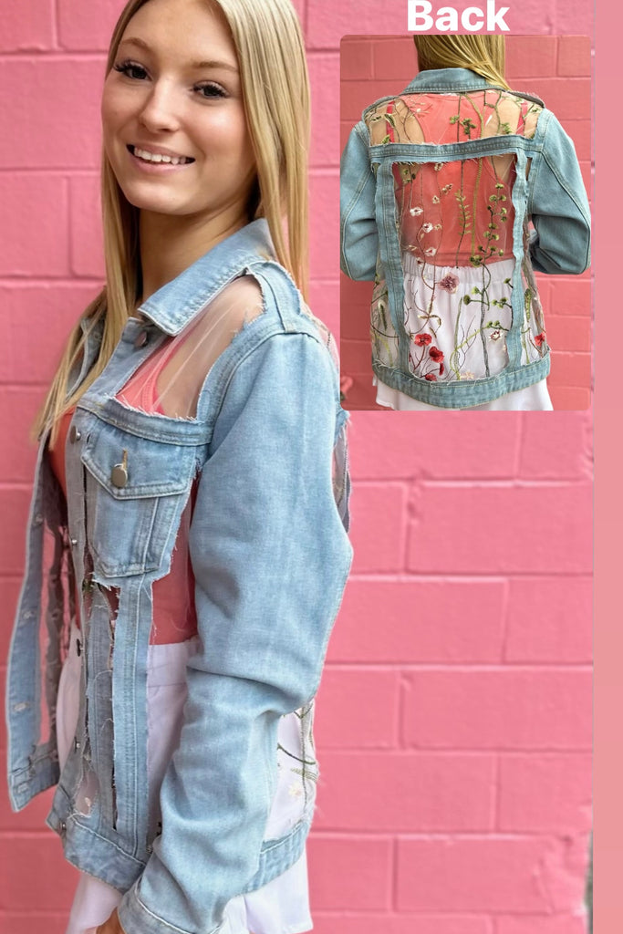 Sheer denim sale jacket