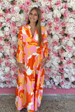 Tangerine Florals Maxi Dress