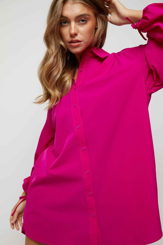 Fuchsia Shirt Dress