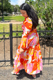 Tangerine Florals Maxi Dress