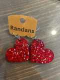 Randans’ Hearts Resin & Glitter Earrings