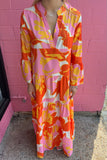 Tangerine Florals Maxi Dress