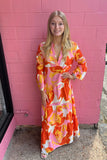 Tangerine Florals Maxi Dress