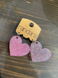 Randans’ Hearts Resin & Glitter Earrings