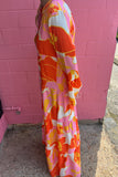 Tangerine Florals Maxi Dress