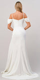 Cinderella Divine KV1057W Crepe Off the Shoulder Dress