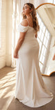Cinderella Divine KV1057WC Crepe Off the Shoulder Dress