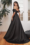 Cinderella Divine OC012 Long Satin Off the Shoulder Gown