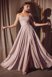 Ladivine Amoris T213 Sleeveless Spaghetti Strap A-Line Glitter Gown