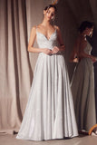 Ladivine Amoris T214 Sleeveless Spaghetti Strap A-Line Glitter Gown
