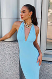 Astee T505 Sleek Halter Neck Fitted Stretch Gown