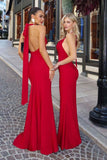 Astee T505 Sleek Halter Neck Fitted Stretch Gown