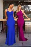 Astee T506 Multi-Way Adjustable Neckline Fitted Stretch Formal Dress