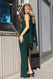 Astee T507 Sophisticated High Neckline Fitted Stretch Evening Dress