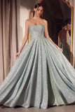 Ladivine Amoris T701 Strapless Glitter A-Line Gown