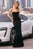 Ladivine Amoris T702 Strapless Scoop Neckline Fitted Chiffon Dress