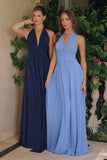 Amoris T715 Halter Neck Chiffon A-Line Gown